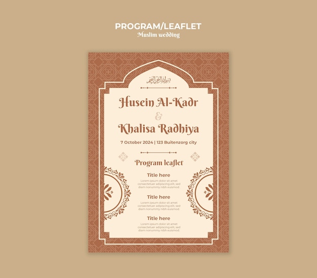 Free PSD muslim wedding template design