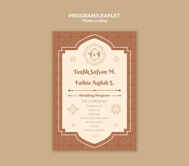 Free PSD muslim wedding template design