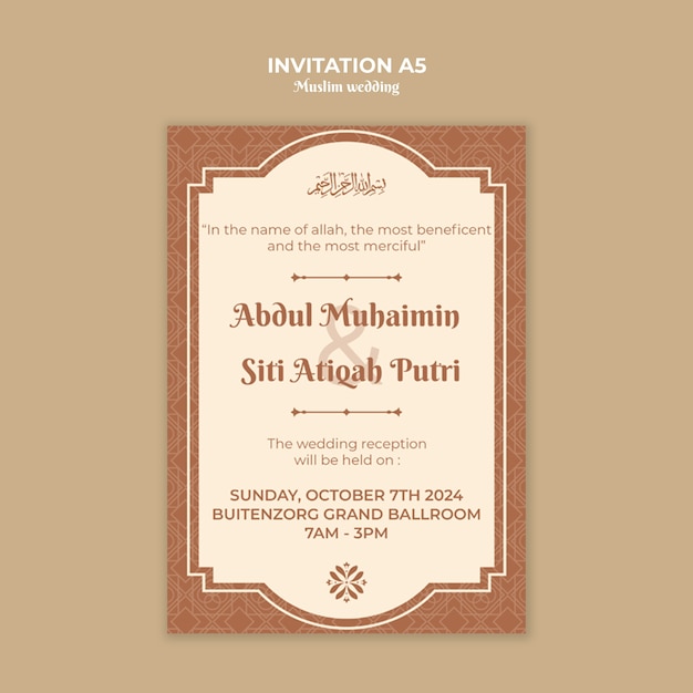 Muslim wedding template design