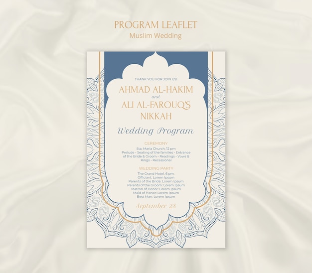 Free PSD muslim wedding template design