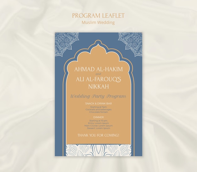 Free PSD muslim wedding template design