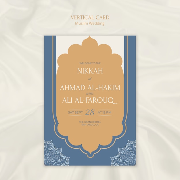 Free PSD muslim wedding template design