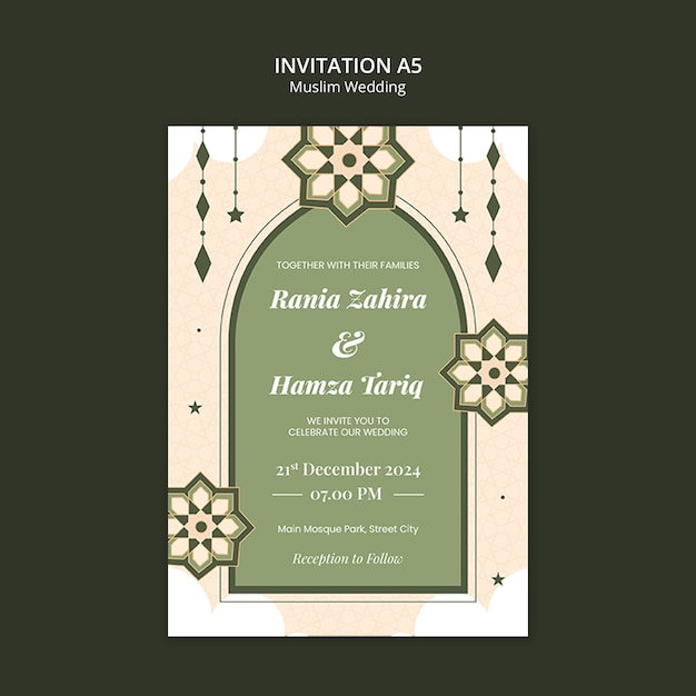 Free PSD muslim wedding template design