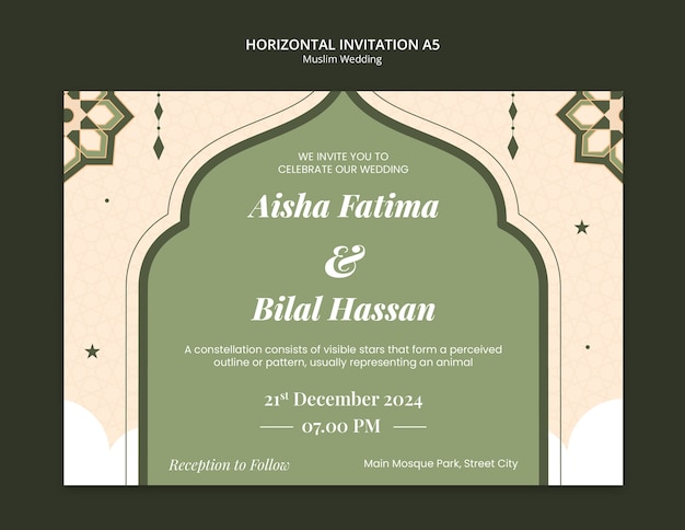 Free PSD muslim wedding template design