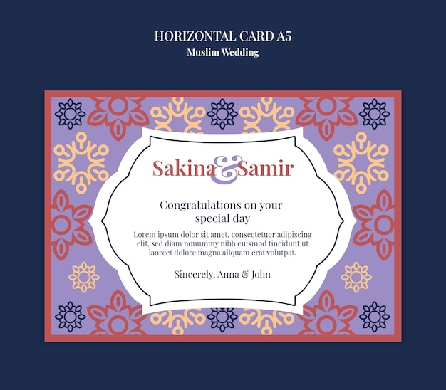 Free PSD muslim wedding template design