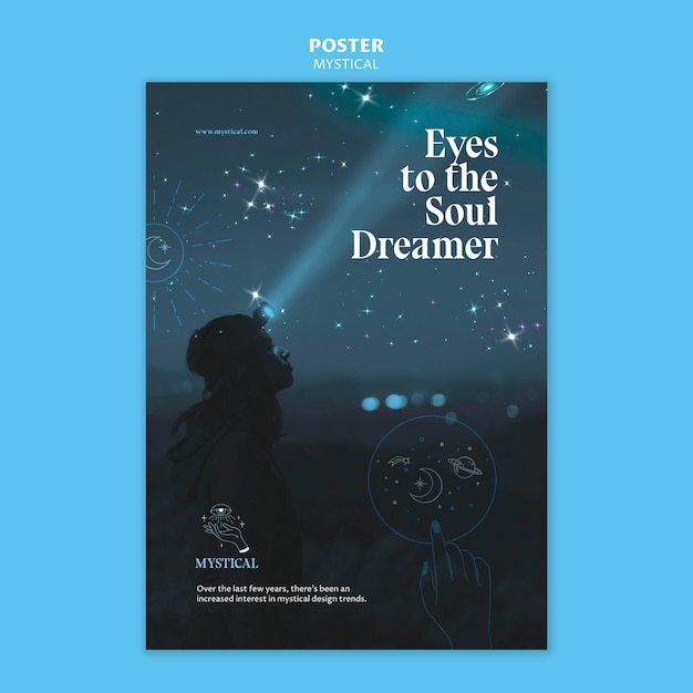 Free PSD mystical concept poster template