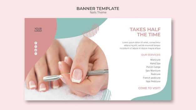 Free PSD nail studio banner template design