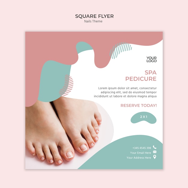 Free PSD nail studio flyer template design