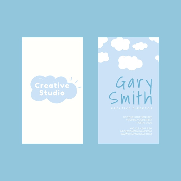 Free PSD name card template psd in clouds and blue sky pattern