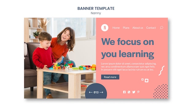 Free PSD nanny services banner template