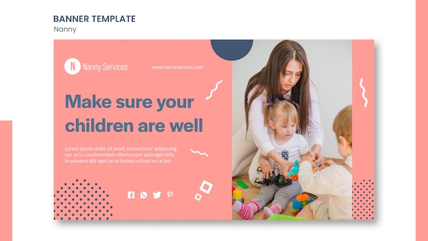 Nanny services banner template