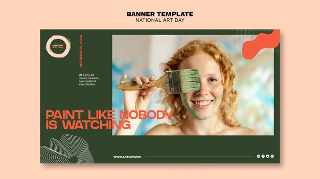 Free PSD national art day banner template