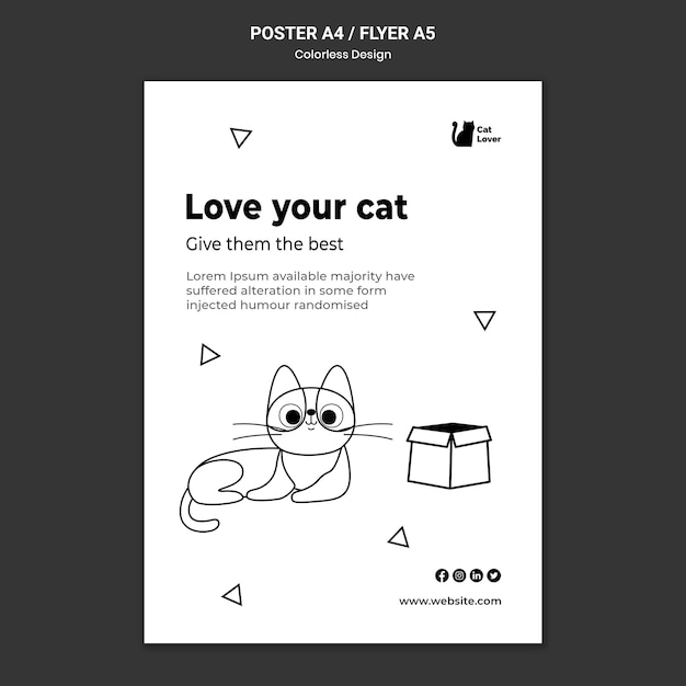 Free PSD national cat day flyer