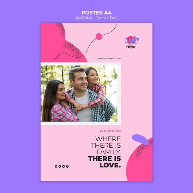 Free PSD national family day poster template