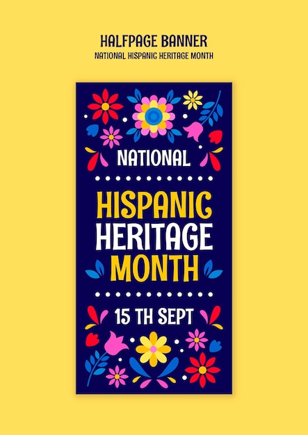 Free PSD national hispanic heritage month template design