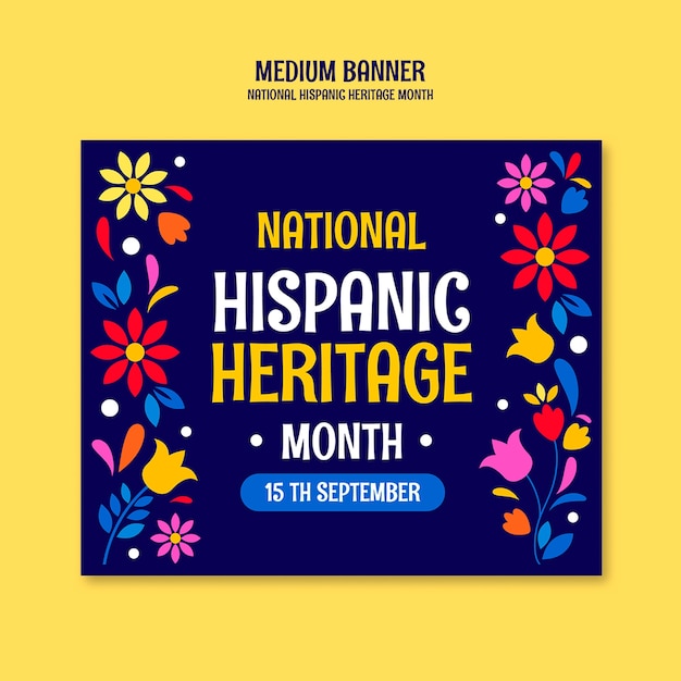 Free PSD national hispanic heritage month template design