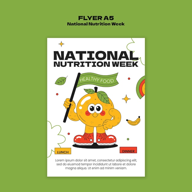 Free PSD national nutrition week template design