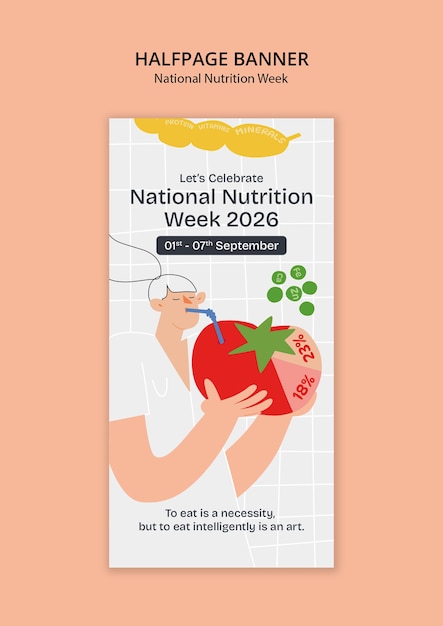 Free PSD national nutrition week template design