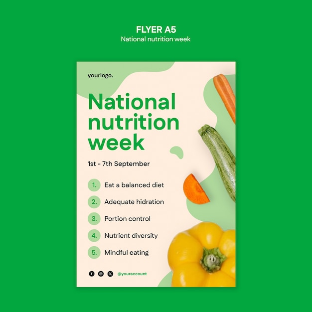 Free PSD national nutrition week template design