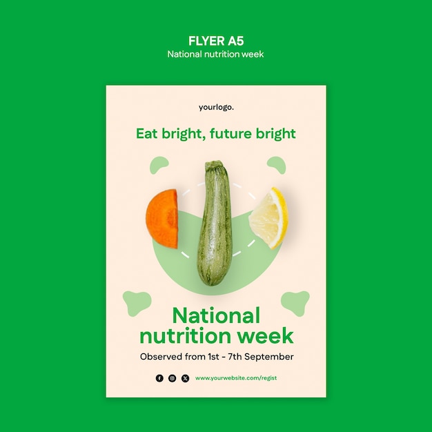 Free PSD national nutrition week template design