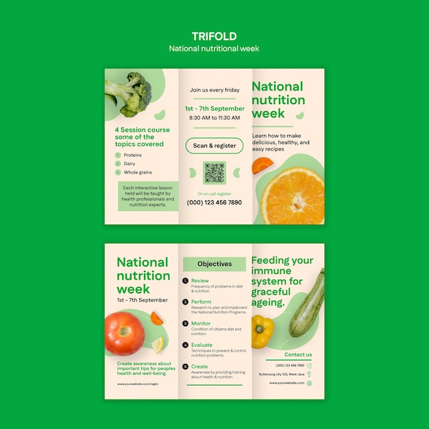 Free PSD national nutrition week template design