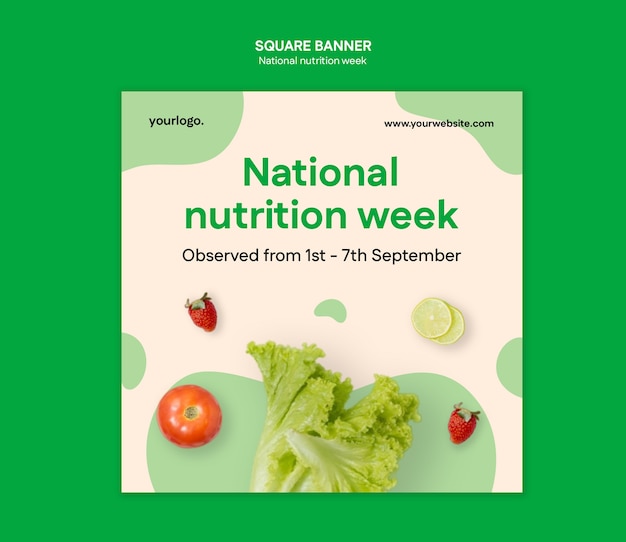 Free PSD national nutrition week template design