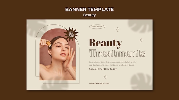 Natural beauty horizontal banner template