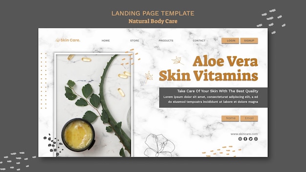 Free PSD natural body care landing page