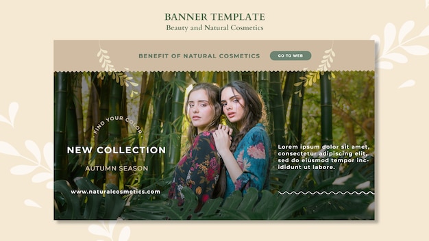 Natural cosmetics banner template