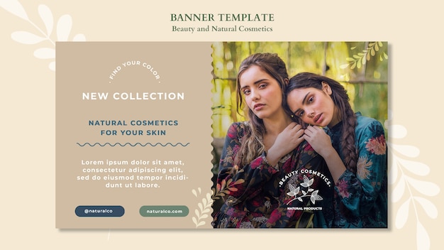 Free PSD natural cosmetics template banner