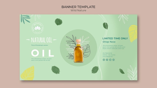 Free PSD natural oil banner template special offer