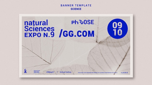 Free PSD natural sciences horizontal banner template