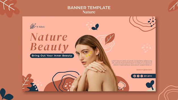 Natural skin care products banner template