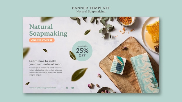 Free PSD natural soap making banner template