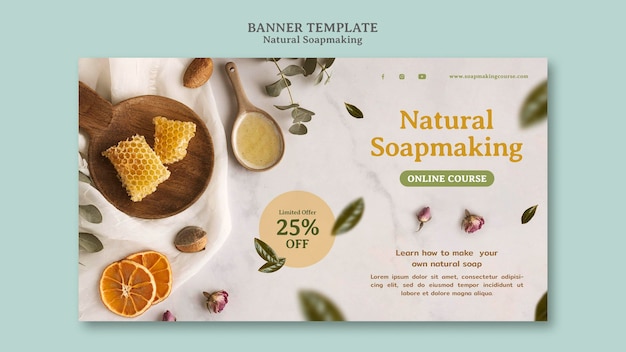 Free PSD natural soap making banner template