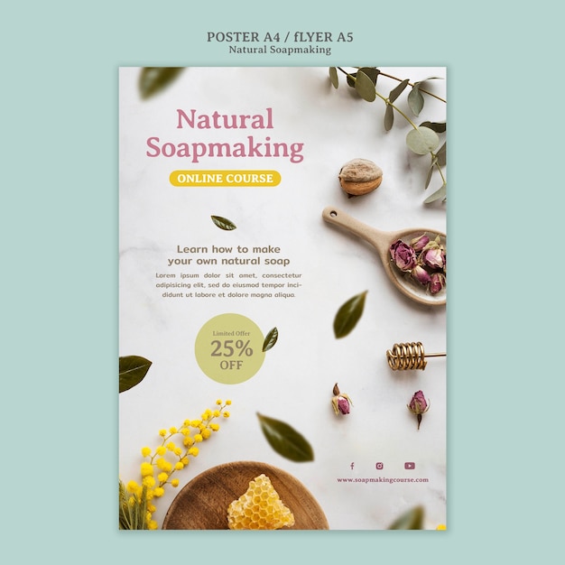 Free PSD natural soap making print template