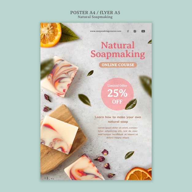 Free PSD natural soap making print template