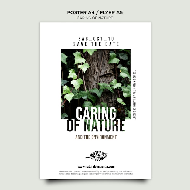 Free PSD nature concept flyer template