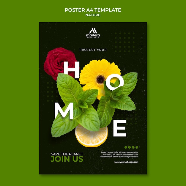 Free PSD nature design poster template