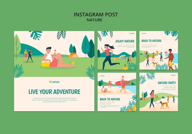 Free PSD nature entertainment  instagram posts