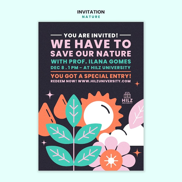 Nature event invitation template