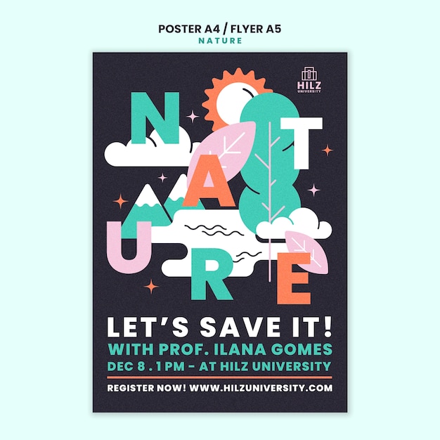 Free PSD nature event poster template