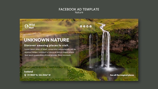 Nature exploration facebook template