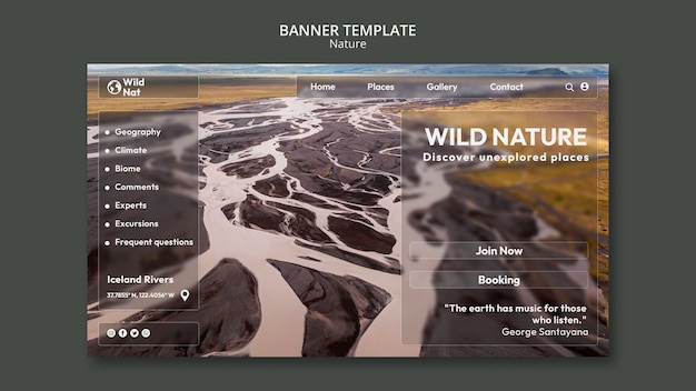 Free PSD nature exploration landing page template