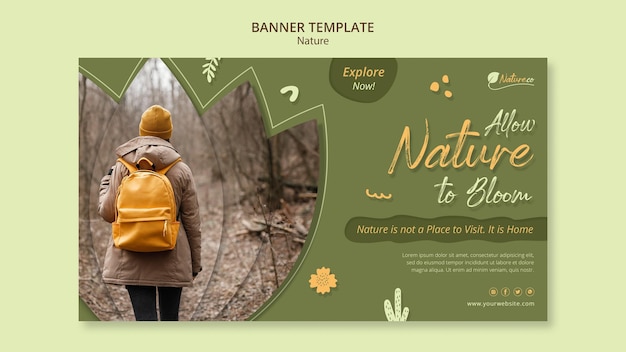 Free PSD nature exploring banner template