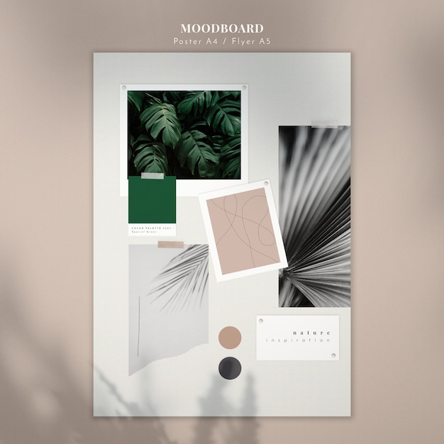 Free PSD nature inspiration mood board template