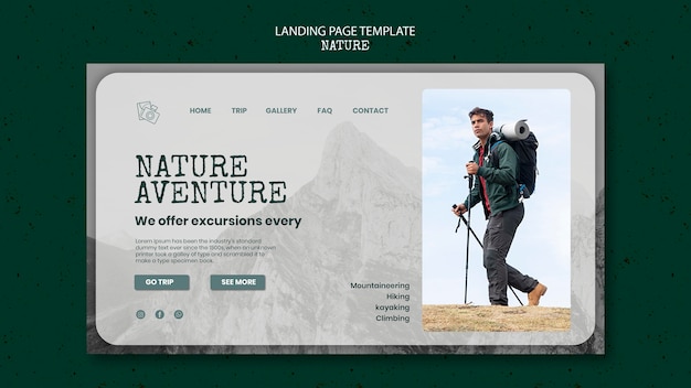 Nature landing page template design