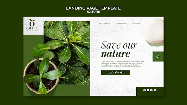 Nature landing page template