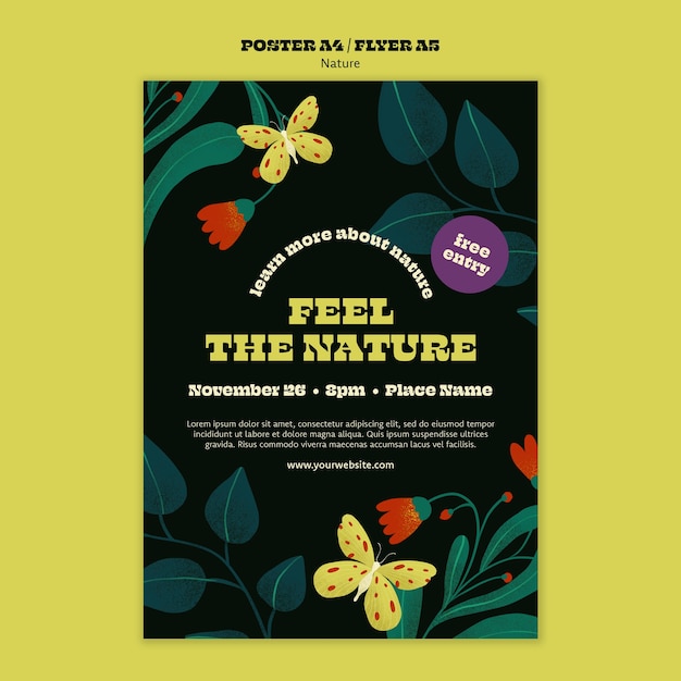 Free PSD nature vertical poster template