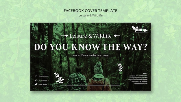 Free PSD nature and wildlife social media cover template